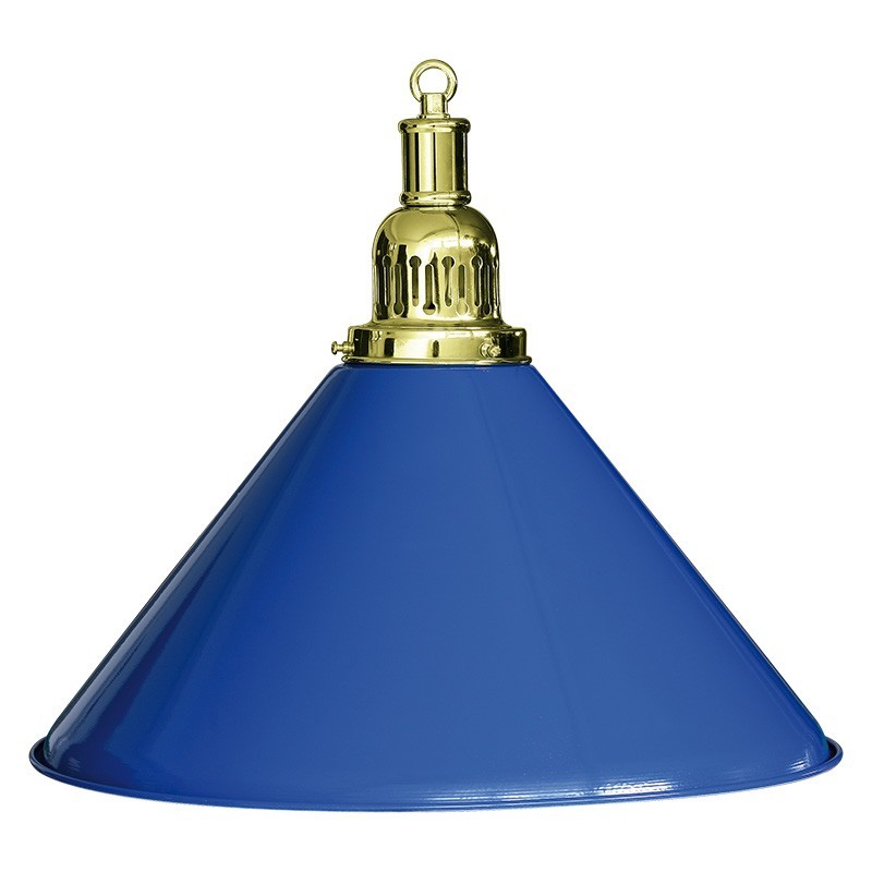 LAMPADARIO MOONLIGHT 1 CAMPANA BLU - ROSONE E CATENA ORO