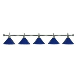LAMPADARIO MOONLIGHT ASTA ARGENTO, 5 CAMPANE BLU