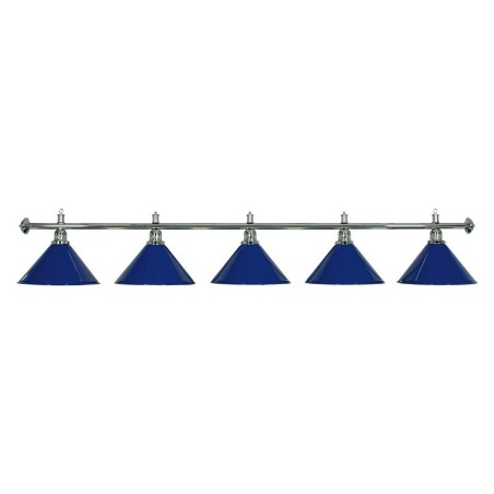 LAMPADARIO MOONLIGHT ASTA ARGENTO, 5 CAMPANE BLU