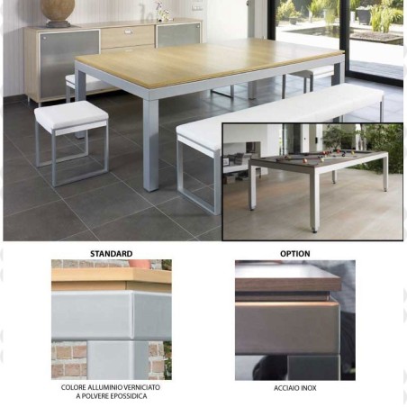 POOL FUSION ACCIAIO INOX SATINATO/TOP ROVERE SBIANCATO