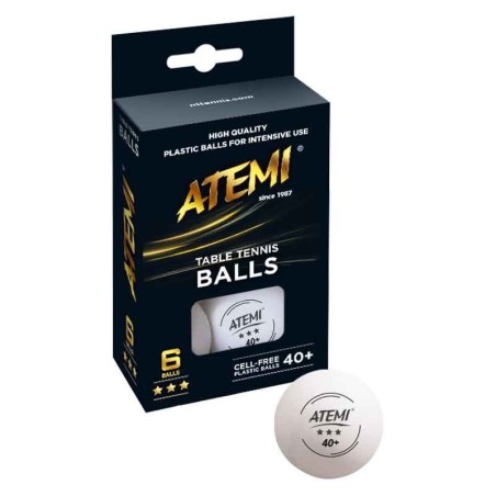 PALLINE PING PONG ATEMI '3 STARS' BIANCHE - SET DI 6