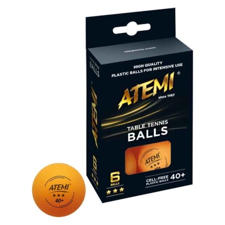PALLINE PING PONG ATEMI '3 STARS' ARANCIO - SET DI 6