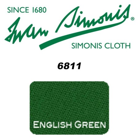 PANNO SIMONIS PER SNOOKER 6811 TOURNAMENT VERDE INGLESE (100% LANA)