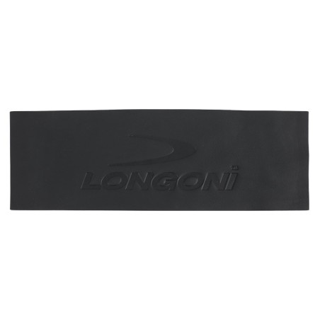 TAGLIO PELLE 'AUTO' LISCIA NERA CON LOGO LONGONI 11,3 cm X 35 cm