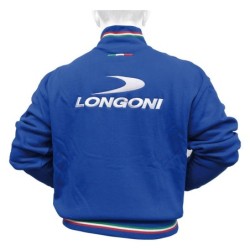 FELPA LONGONI AZZURRA CON PROFILI TRICOLORE COTONE 100%-TAGLIA M
