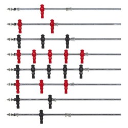 ASTE RIENTRANTI SERIE ROSSO/NERE PER CALCETTO LUSTIG