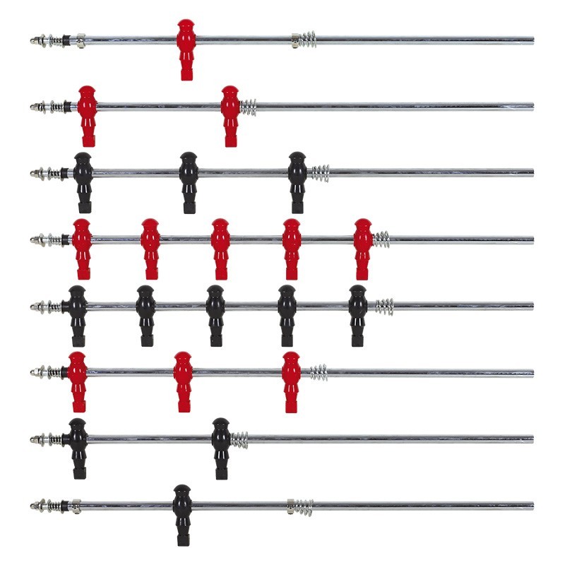 ASTE RIENTRANTI SERIE ROSSO/NERE PER CALCETTO LUSTIG