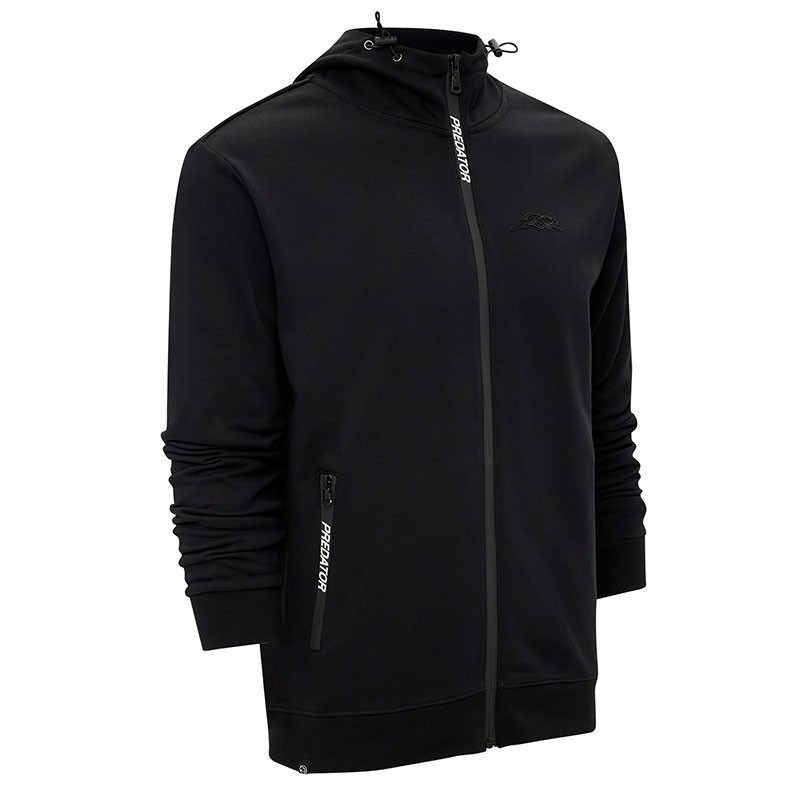 FELPA PREDATOR CON CERNIERA NERA E LOGO NERO L