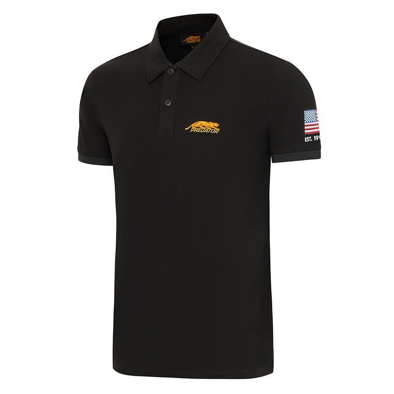 POLO PREDATOR NERA LOGO GIALLO M