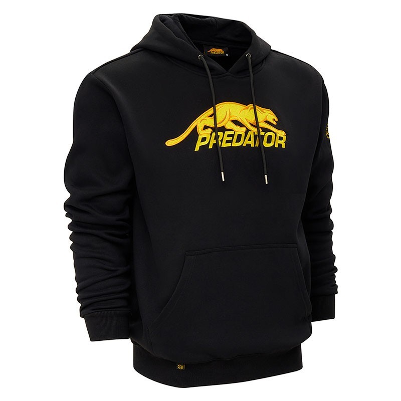 FELPA CON CAPPUCCIO PREDATOR NERA LOGO PREDATOR GIALLO TAGLIA XL