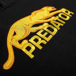 FELPA CON CAPPUCCIO PREDATOR NERA LOGO PREDATOR GIALLO TAGLIA XL