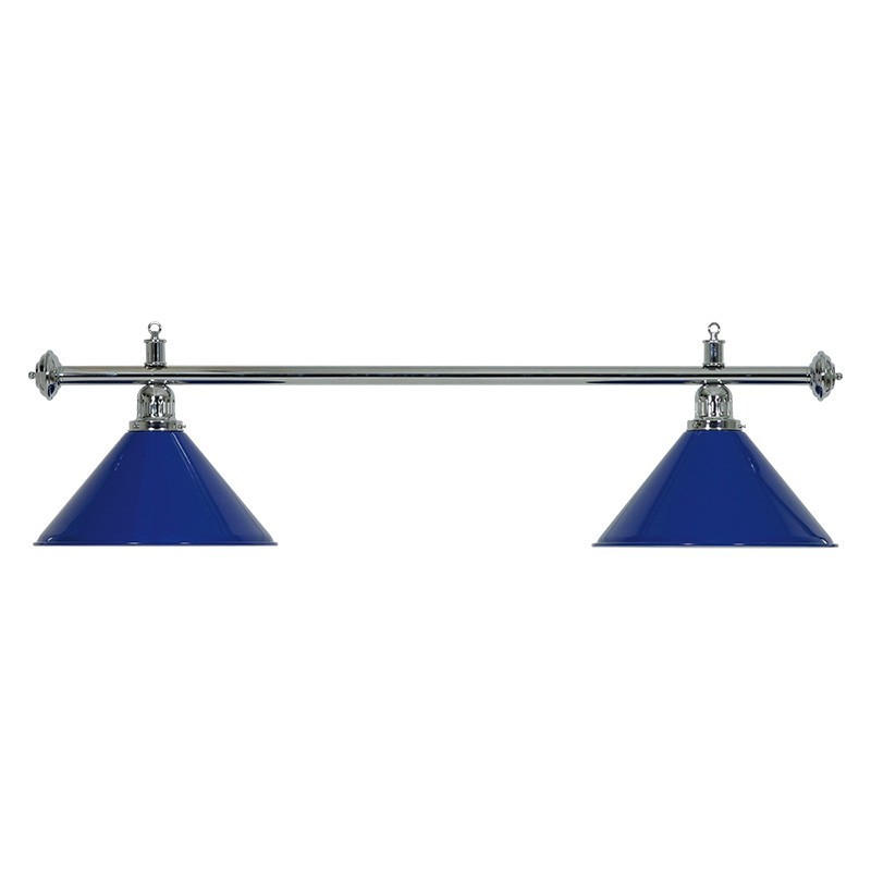 LAMPADARIO MOONLIGHT ASTA ARGENTO, 2 CAMPANE BLU