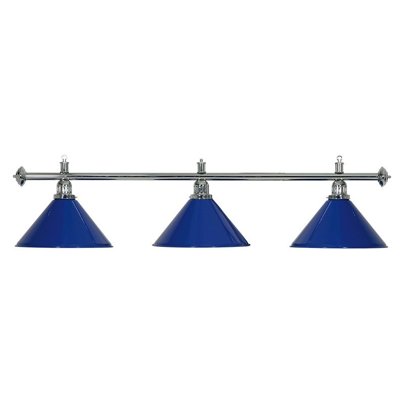 LAMPADARIO MOONLIGHT ASTA ARGENTO, 3 CAMPANE BLU